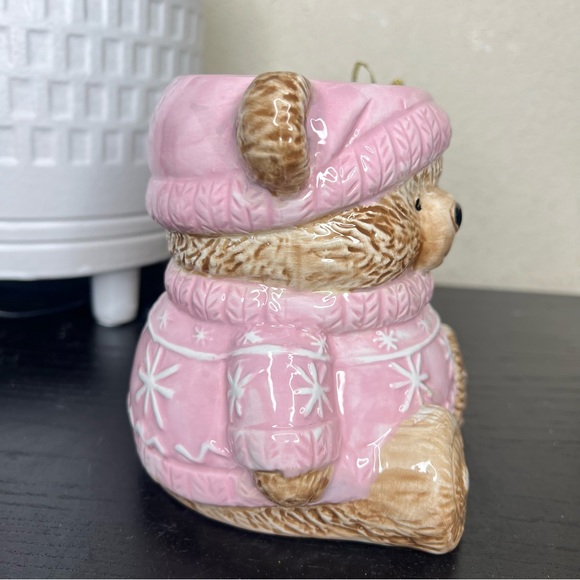 NEW Home for the Holidays Christmas Girl Teddy Bear in Pink Sweater and Beanie - Picture 2 of 6